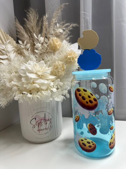 COOKIE MONSTER - Blue Ombre Glass Tumbler