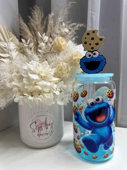 COOKIE MONSTER - Blue Ombre Glass Tumbler