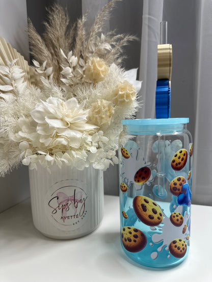 COOKIE MONSTER - Blue Ombre Glass Tumbler