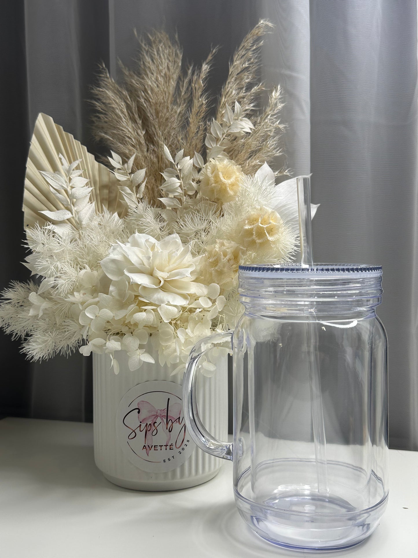 20oz/592ml Acrylic Mason Jar